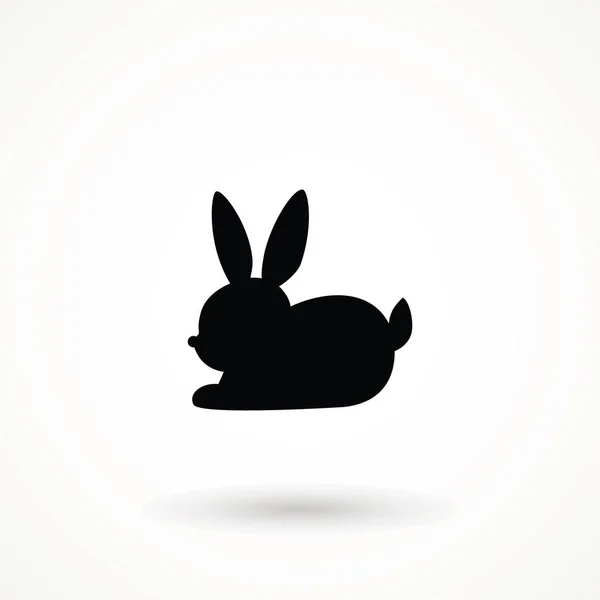 Easter rabbit silhouette isolated on a white background. Cartoon vector element . Animal — Stock Vector