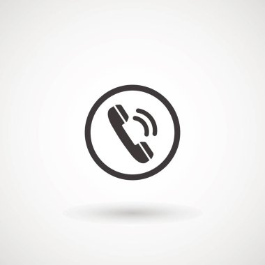 Phone icon in trendy flat style isolated on white background. Handset icon with waves. Telephone symbol for your design