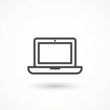 Laptop line icon isolated. Notebook outline screen template