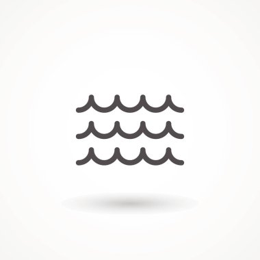Wave Icon in trendy flat style isolated on white background. Water wave symbol for your web site design,