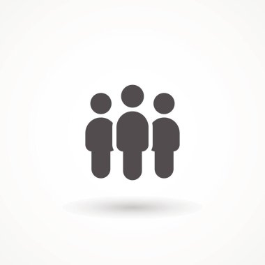 Beyaz arka planda izole edilmiş modaya uygun bir Simge İnsanlar. Kalabalık işareti. Web sitenizin tasarımı ve logosu için 3 kişi sembolü