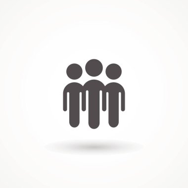 Beyaz arka planda izole edilmiş modaya uygun bir Simge İnsanlar. Kalabalık işareti. Web sitenizin tasarımı ve logosu için 3 kişi sembolü
