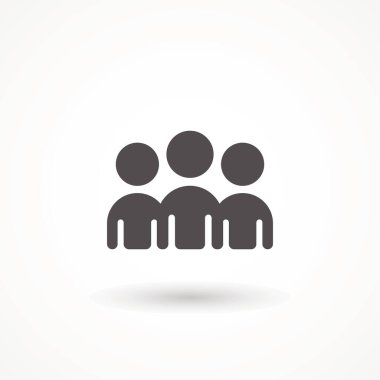 Beyaz arka planda izole edilmiş modaya uygun bir Simge İnsanlar. Kalabalık işareti. Web sitenizin tasarımı ve logosu için 3 kişi sembolü