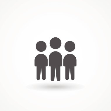 Beyaz arka planda izole edilmiş modaya uygun bir Simge İnsanlar. Kalabalık işareti. Web sitenizin tasarımı ve logosu için 3 kişi sembolü