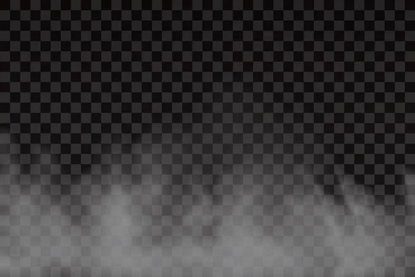 霧または煙は透明な特殊効果を隔離した 白いベクトルの曇り 霧やスモッグの背景 ベクトルイラストレーション ベクトルイラストレーション — ストックベクタ