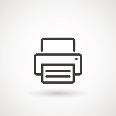 Yazıcı veya faks simgesi. Düzenlenebilir internet sembolü. Düz stil izole. Yazıcı simgesi sembolü çizimi