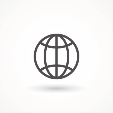 Beyaz arkaplanda izole edilmiş modada web simgesine gidin. Düzenlenebilir vuruş. Resimli web sitesi. İnternet sitenizin tasarımı, logosu, uygulaması, UI için internet sembolü.