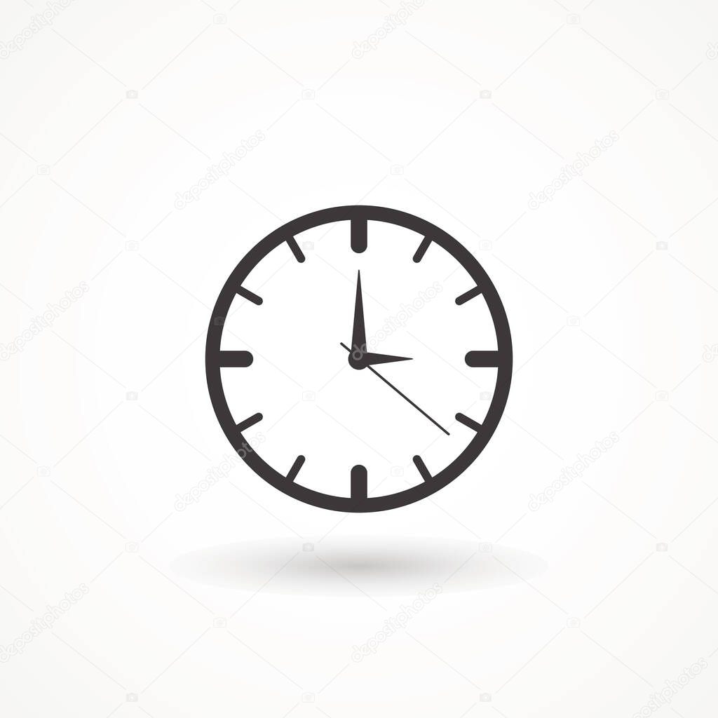 Clock icon in trendy flat style isolated on background. Clock icon page symbol for your web site design Time symbol.