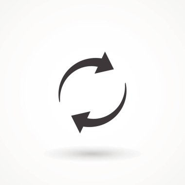 Döndürme ok simgesi tazelemesi. Döngüsel oklar vektör simgesini iade ediyor. Grafik sembolü Vektör Resmini güncelle