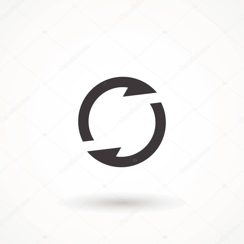 rotation arrow icon refresh. cyclic arrows refund vector icon. update graphic symbol Vector Illustration
