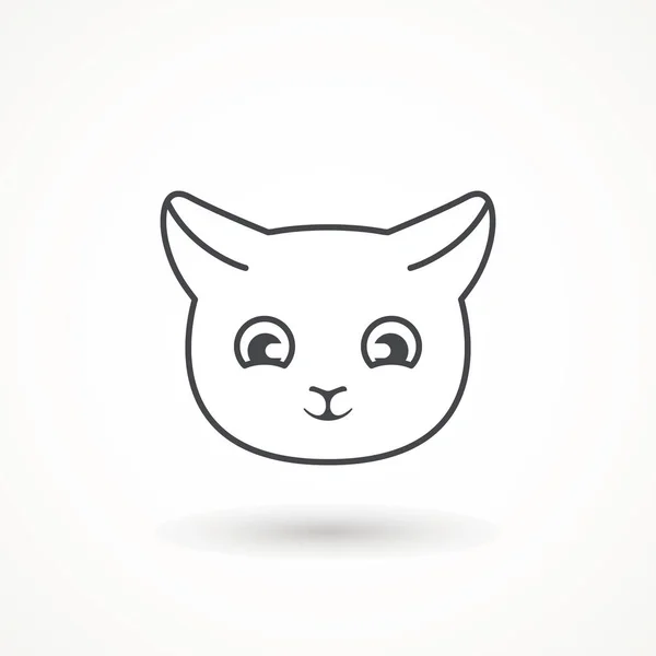 Kočičí tvář vektor na bílém pozadí. hlava kočky a psa, — Stockový vektor