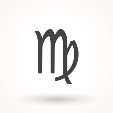 Pankart, genel tasarım baskısı ve web siteleri için başak simgesi. Zodiac Başak Merkür simgesi