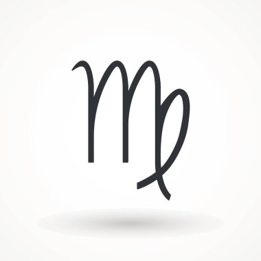 Pankart, genel tasarım baskısı ve web siteleri için başak simgesi. Zodiac Başak Merkür simgesi