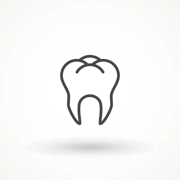Ząb Zdrowy Ikona Edytowalny Strok Czysty Ząb Symbol Stomatologii Opieki — Wektor stockowy