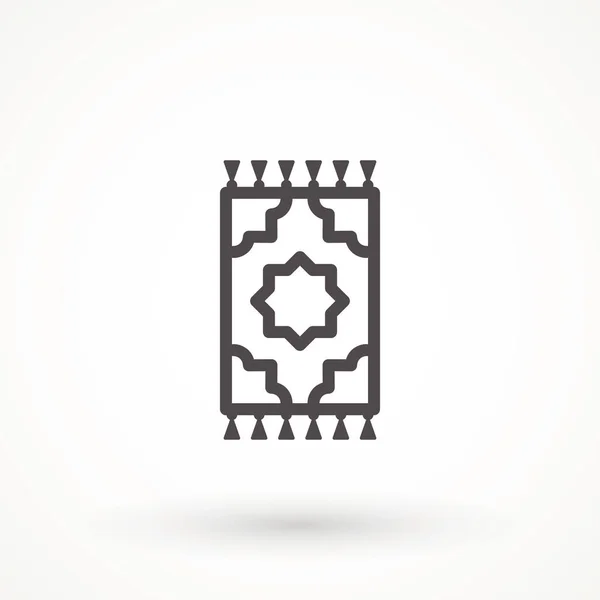 Carpet Rug Icon Editable Stroke Linear Outline Turkish Islamic Prayer — Stock Vector