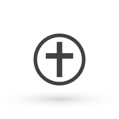 Din haçı ikonu. Hıristiyan haç simgesi logo vektörü illüstrasyonunu tasarla