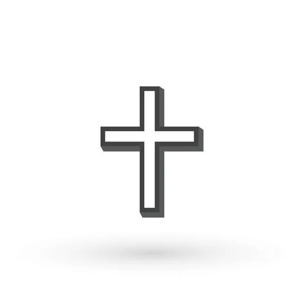 Icona Della Croce Religiosa Disegno Croce Cristiana Icona Simbolo Logo — Vettoriale Stock