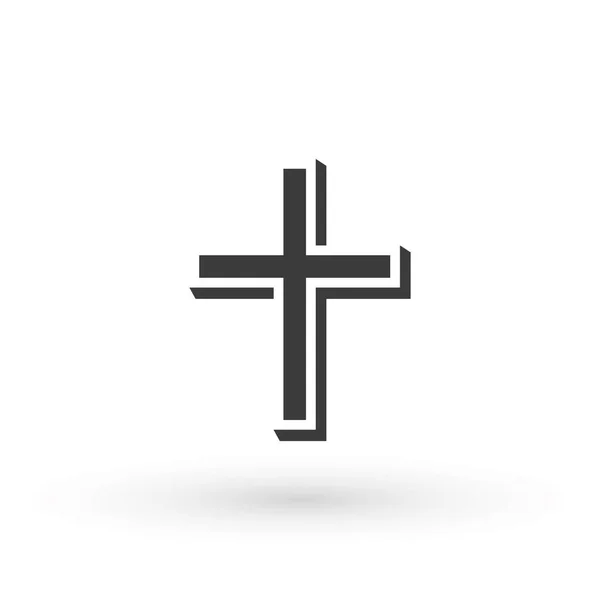 Din Haçı Ikonu Hıristiyan Haç Simgesi Logo Vektörü Illüstrasyonunu Tasarla — Stok Vektör