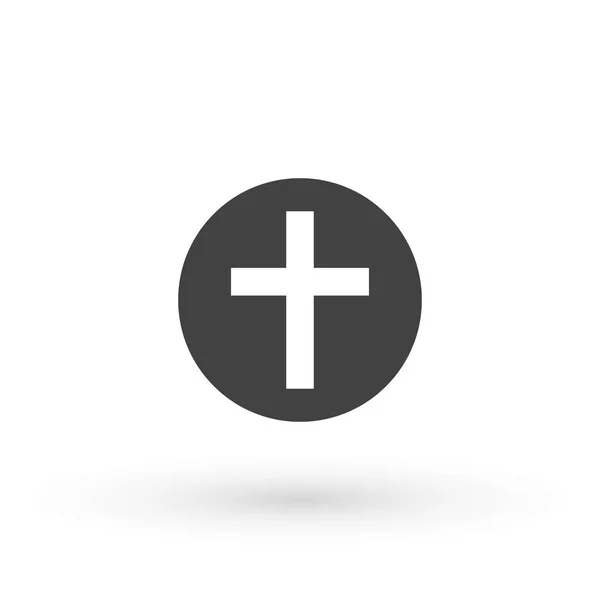 Icono Cruz Religión Diseño Cristiano Cruz Icono Símbolo Logo Vector — Vector de stock