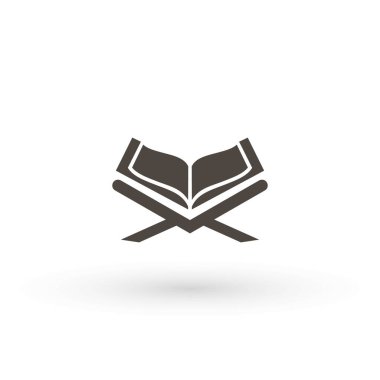 Kuran Müslüman Akademisi logo ikonu vektörü Kur 'an İslam dini siluet logo simgesi