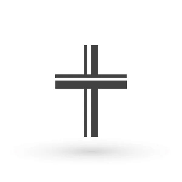 Icona Della Croce Religiosa Disegno Croce Cristiana Icona Simbolo Logo — Vettoriale Stock
