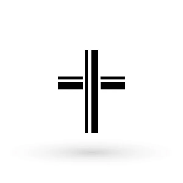 Icono Cruz Religión Diseño Cristiano Cruz Icono Símbolo Logo Vector — Archivo Imágenes Vectoriales