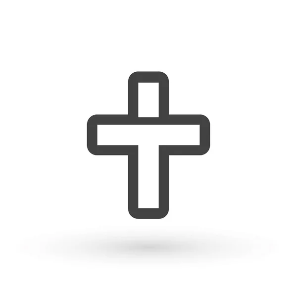 Religie Kruis Icoon Ontwerp Christelijk Kruis Pictogram Logo Vector Illustratie — Stockvector