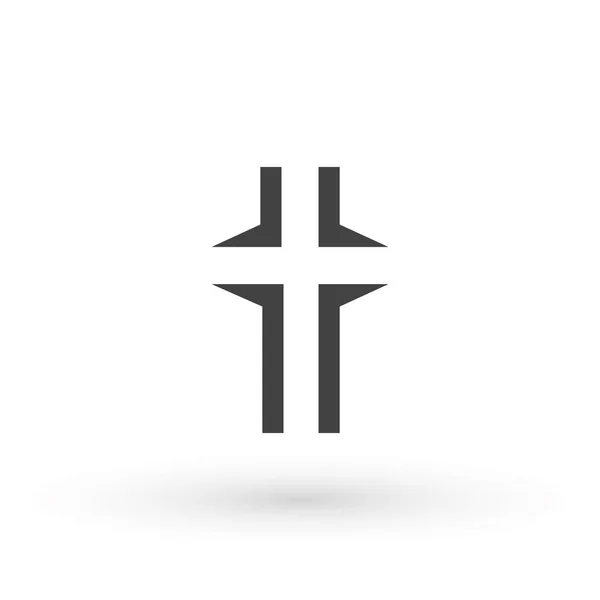 宗教のアイコンを横断 クリスチャンクロスアイコンのロゴベクトルイラスト — ストックベクタ