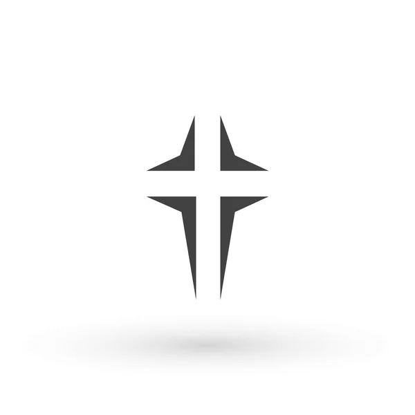 Ikona Náboženského Kříže Design Symbol Křesťanského Kříže Logo Vektorové Ilustrace — Stockový vektor