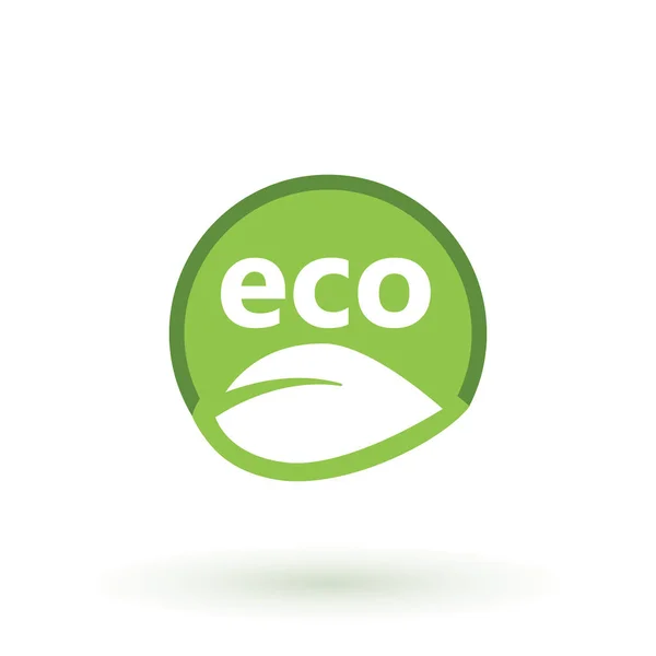 Eco Icoon Groen Blad Vector Illustratie Geïsoleerd — Stockvector