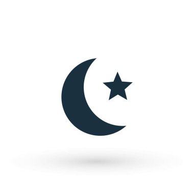 Ay yıldızı İslami Müslüman din silueti ikon vektör logo sembolü