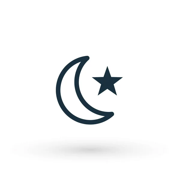 Luna Stella Islam Islamica Religione Musulmana Silhouette Icona Vettoriale Logo — Vettoriale Stock