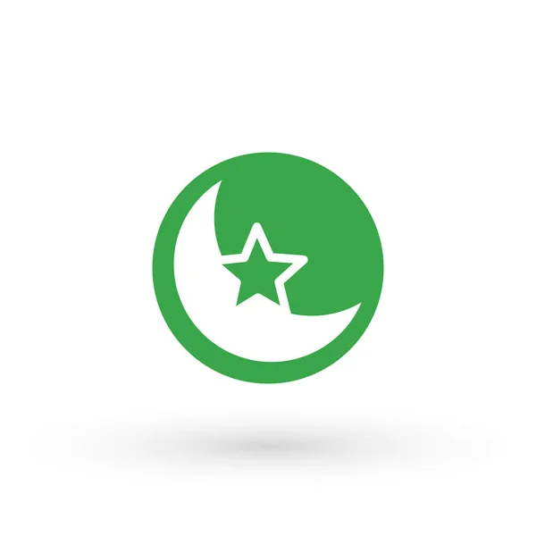 Luna Stella Islam Islamica Religione Musulmana Silhouette Icona Vettoriale Logo — Vettoriale Stock