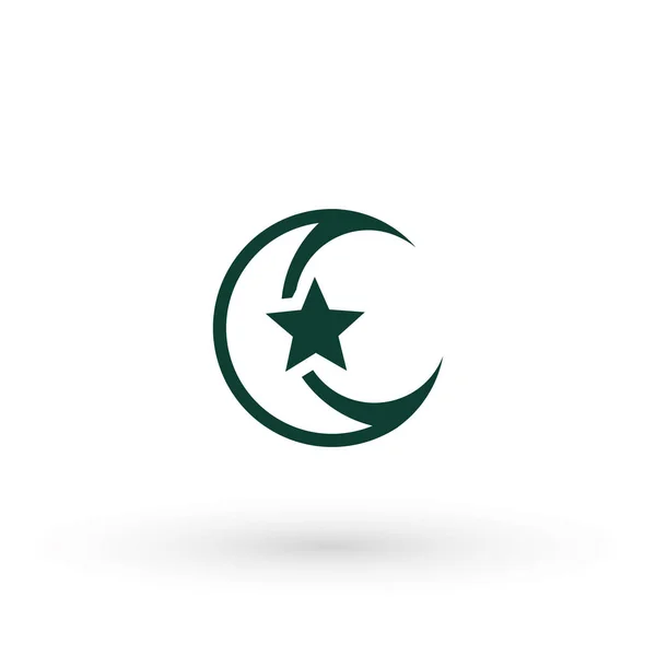 Lua Estrela Islâmico Muçulmano Islâmico Religião Silhueta Ícone Vetor Logotipo — Vetor de Stock
