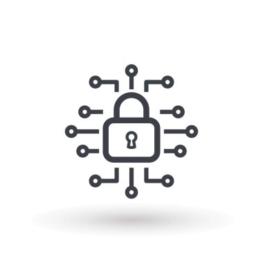 siber güvenlik simgesi tasarımı, vektör illüstrasyon grafik güvenlik logosu Yapay Zeka Anahtar Deliği ikonu hız İnternet teknolojisi.