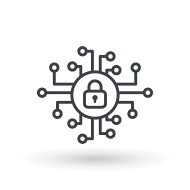 siber güvenlik simgesi tasarımı, vektör illüstrasyon grafik güvenlik logosu Yapay Zeka Anahtar Deliği ikonu hız İnternet teknolojisi.