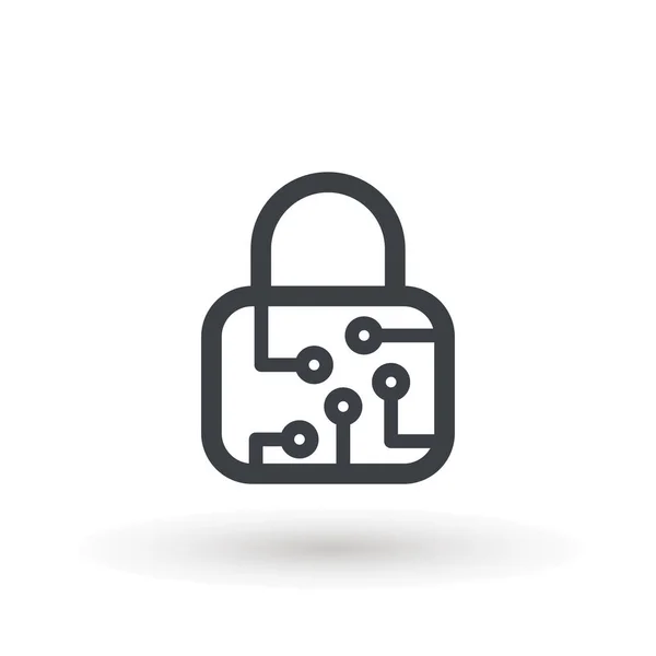 Design Ícone Segurança Cibernética Ilustração Vetorial Gráfico Logotipo Segurança Inteligência — Vetor de Stock