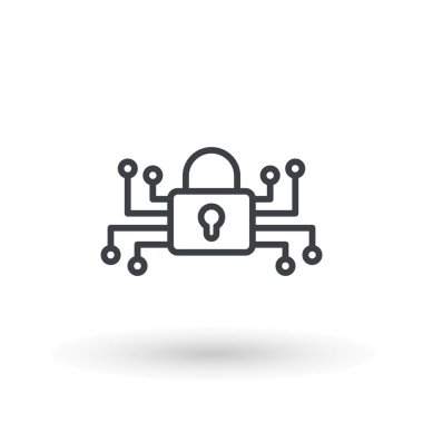 siber güvenlik simgesi tasarımı, vektör illüstrasyon grafik güvenlik logosu Yapay Zeka Anahtar Deliği ikonu hız İnternet teknolojisi.