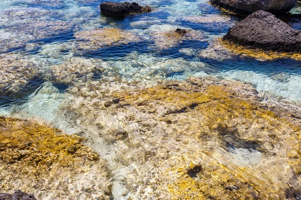 Rocks of the shore at Elafonisi beach. Crete. Greece. — Stock Photo, Image