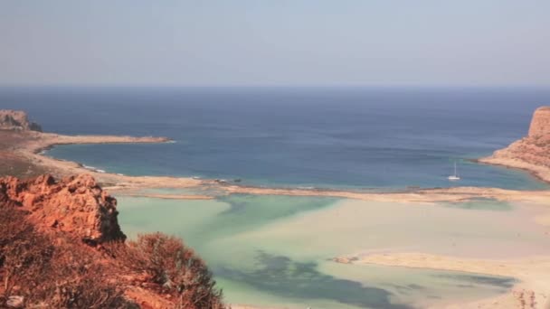 Balos lagoone på ön Kreta. Grekland. — Stockvideo