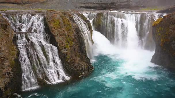 Izland Sigoldufoss-vízesés — Stock videók