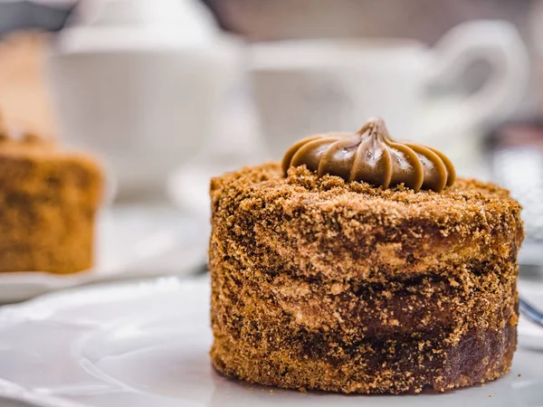 Fresh homemade pastries. Close up, side view — Stock Photo, Image