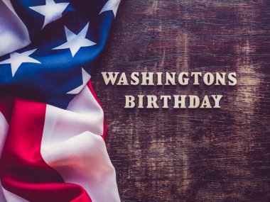 Washington 'ın doğum günü. Güzel tebrik kartı, üst manzara.