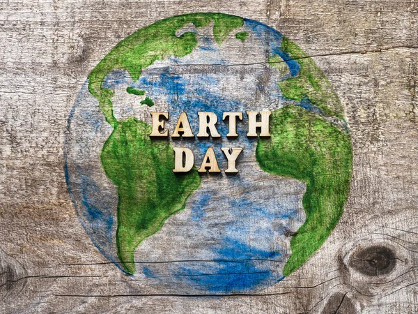 Earth Day. Beautiful greeting card. Top view — Stockfoto