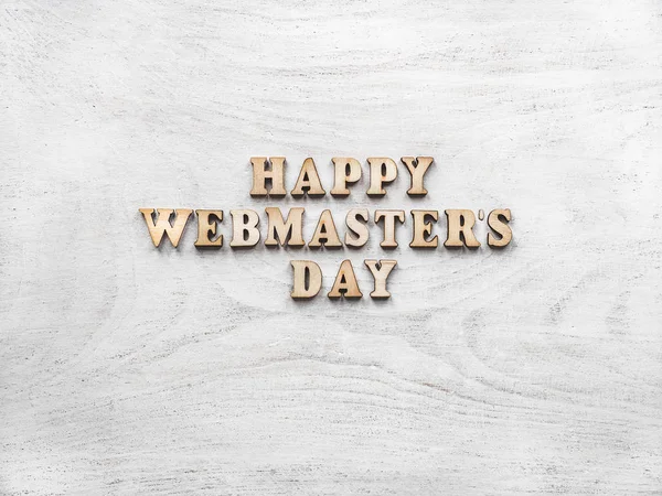 Webmaster Day přáníčko. Detailní záběr, horní pohled — Stock fotografie