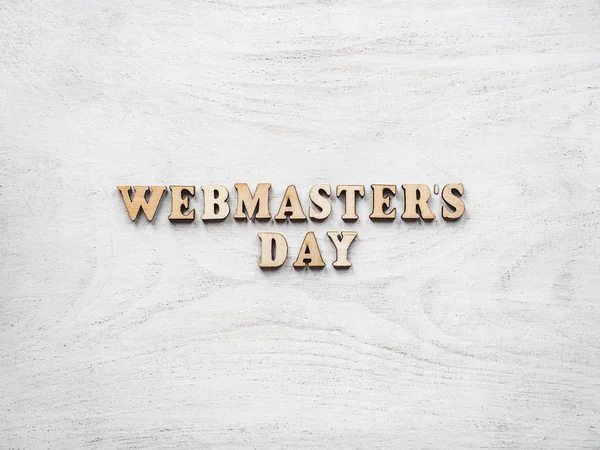 Carte de voeux Webmaster Day. Gros plan, vue de dessus — Photo