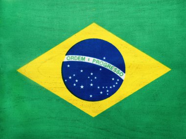 Brezilya bayrağı. Güzel tebrik kartı. Yakın çekim, yukarıdan görüş. Ulusal tatil konsepti. Ailen, akrabaların, arkadaşların ve meslektaşların için tebrikler.