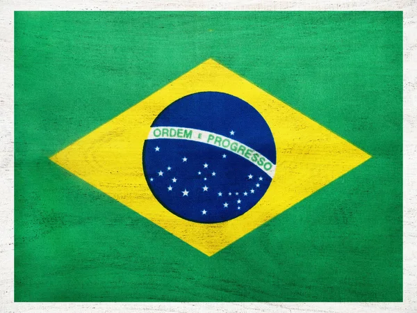 Brazilská Vlajka Krásná Pohlednice Zblízka Pohled Shora Národní Sváteční Koncept — Stock fotografie