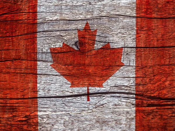 Canadian Flag Beautiful Greeting Card Close View National Holiday Concept — Stock Photo, Image