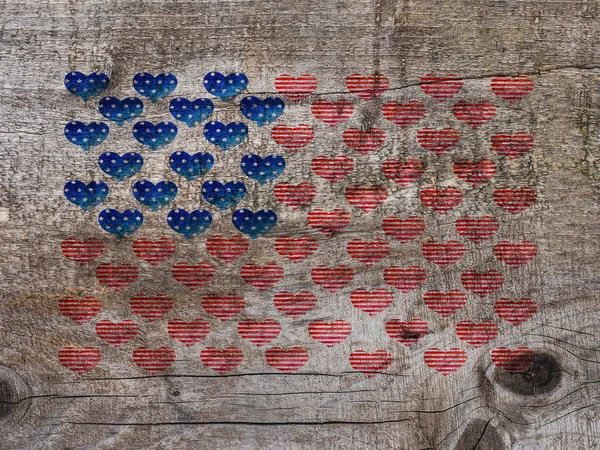 Американский Флаг Красивая Открытка Крупный План Вид Сверху Национальная Праздничная — стоковое фото